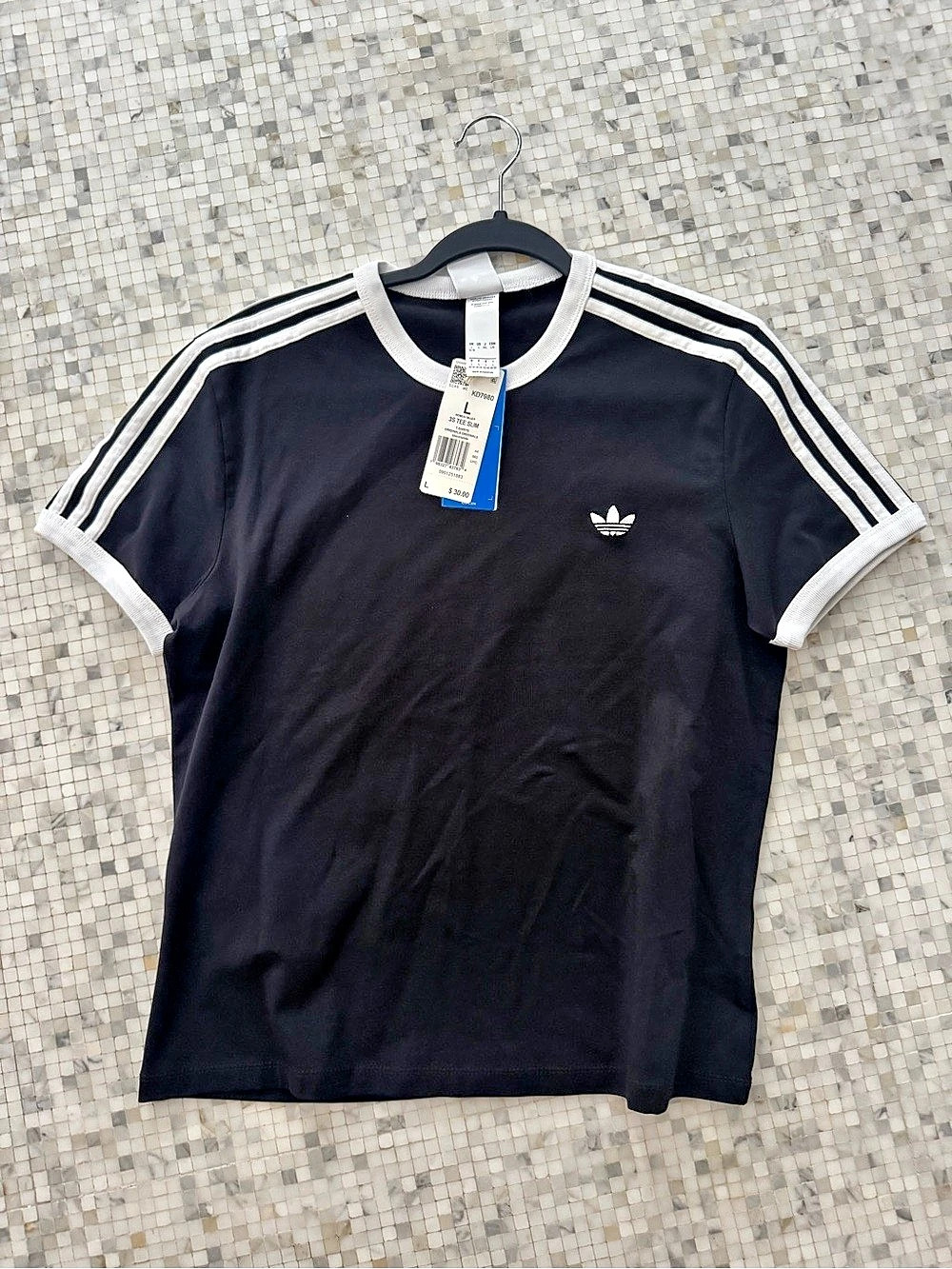 adidas Adicolor Classics 3-Stripes Slim Tee Black & White Large